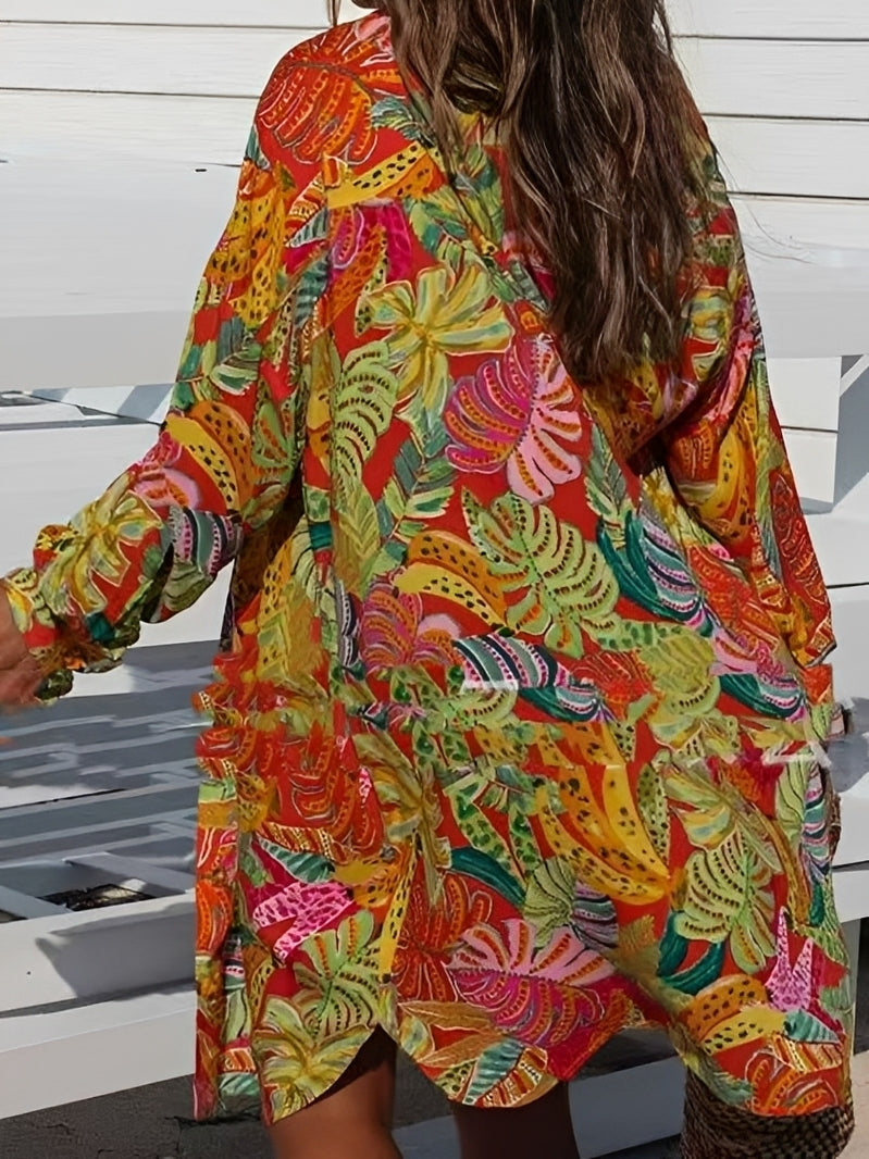 Montes - Floral Button-Down Shirt Dress