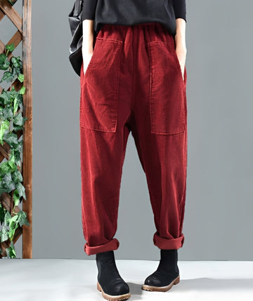 Hanna - Stylish corduroy harem pants for women