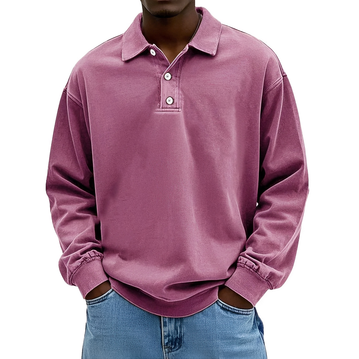 Caspian - Long-sleeved polo shirt for men