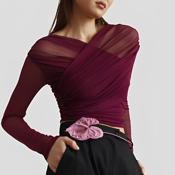 Cara - Stylish Ruched Long Sleeve Blouse