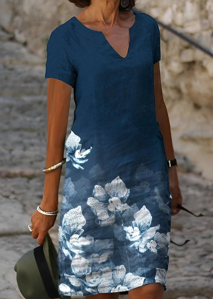 Kristina - Trendy women's short-sleeve floral dress