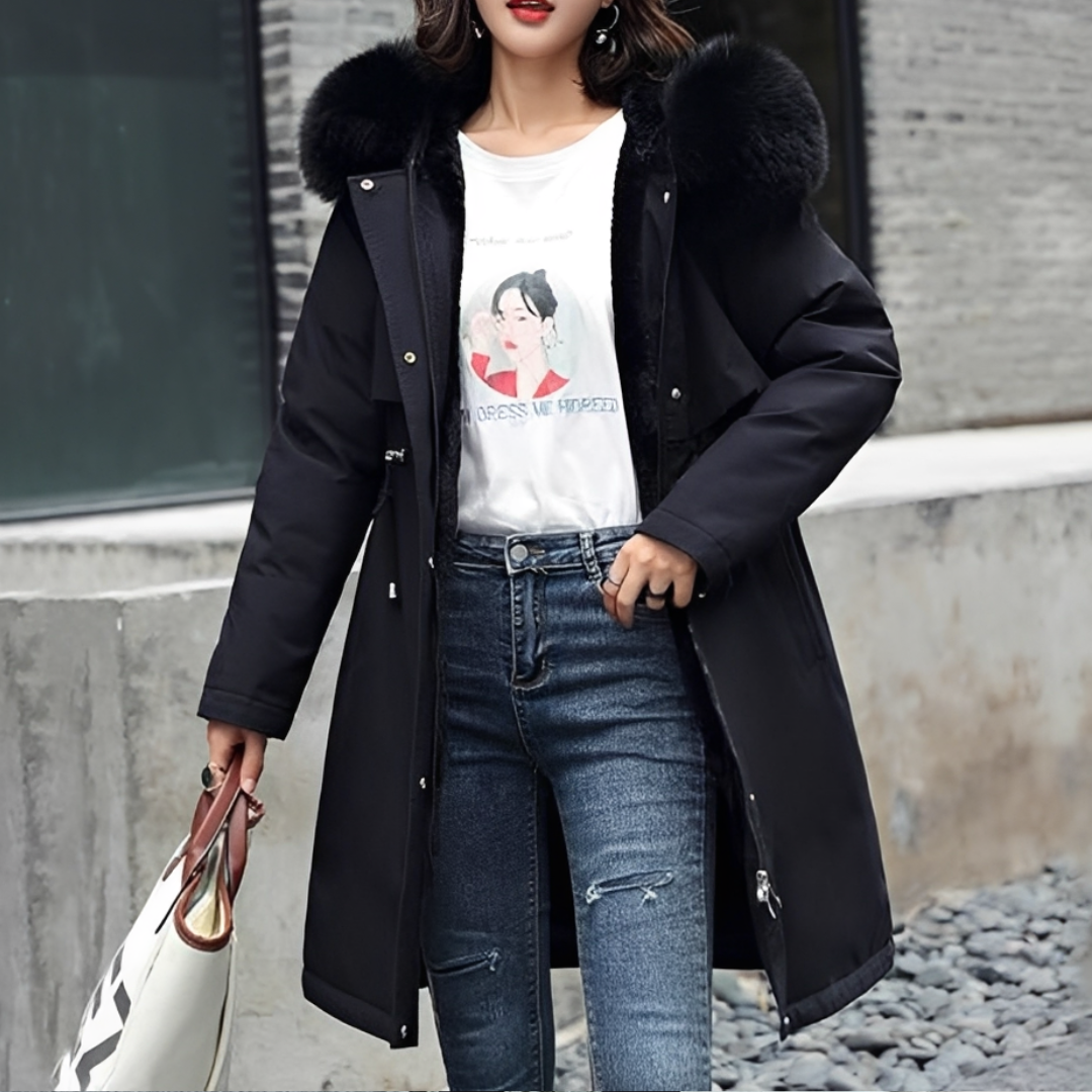 Evangie - Warm and elegant hooded coat
