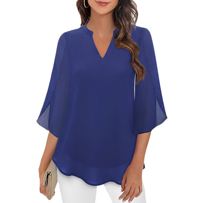 Vanessa - Women's Loose V-neck Blouse