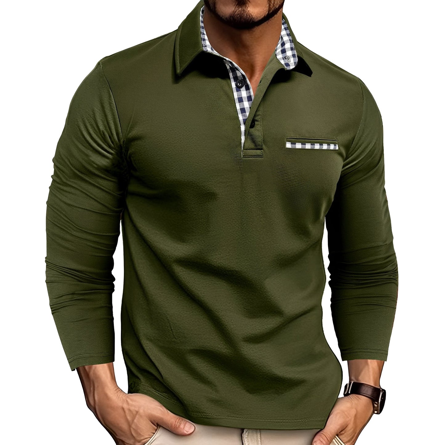 Gerald - Stylish Long Sleeve Polo Shirt for Men