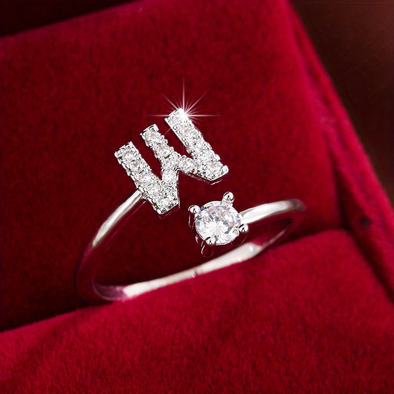 Nova – Modern open ring with initial