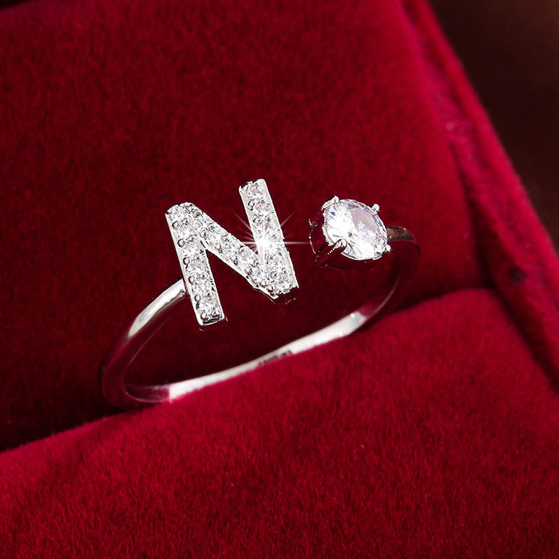Nova – Modern open ring with initial