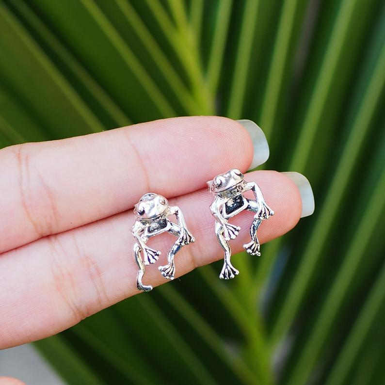 Cute Floating Frog - Mini Frog Earrings