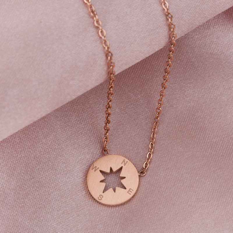Runder Kompass - Charm Necklace