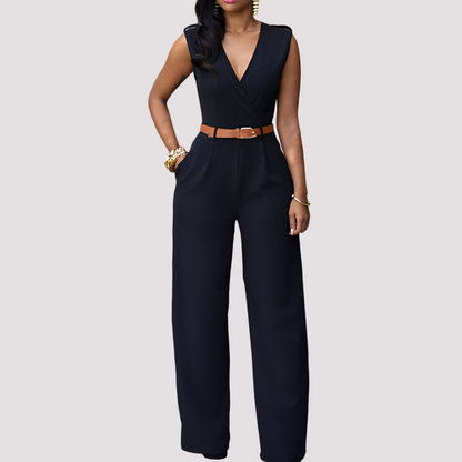 Esther - Elegant belted jumpsuit for women