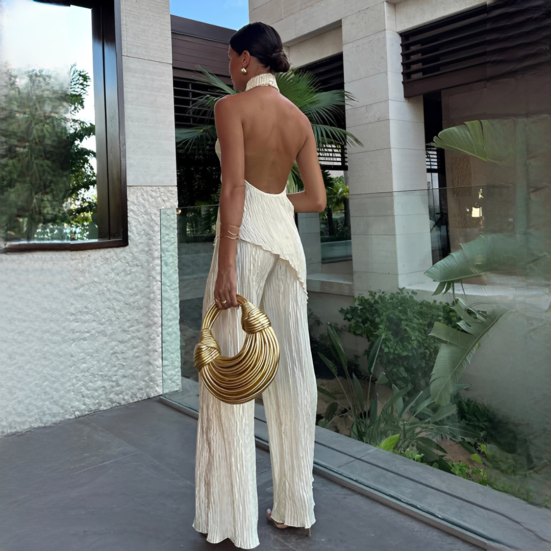 Elvissa - Stylish ensemble with top and wide pants