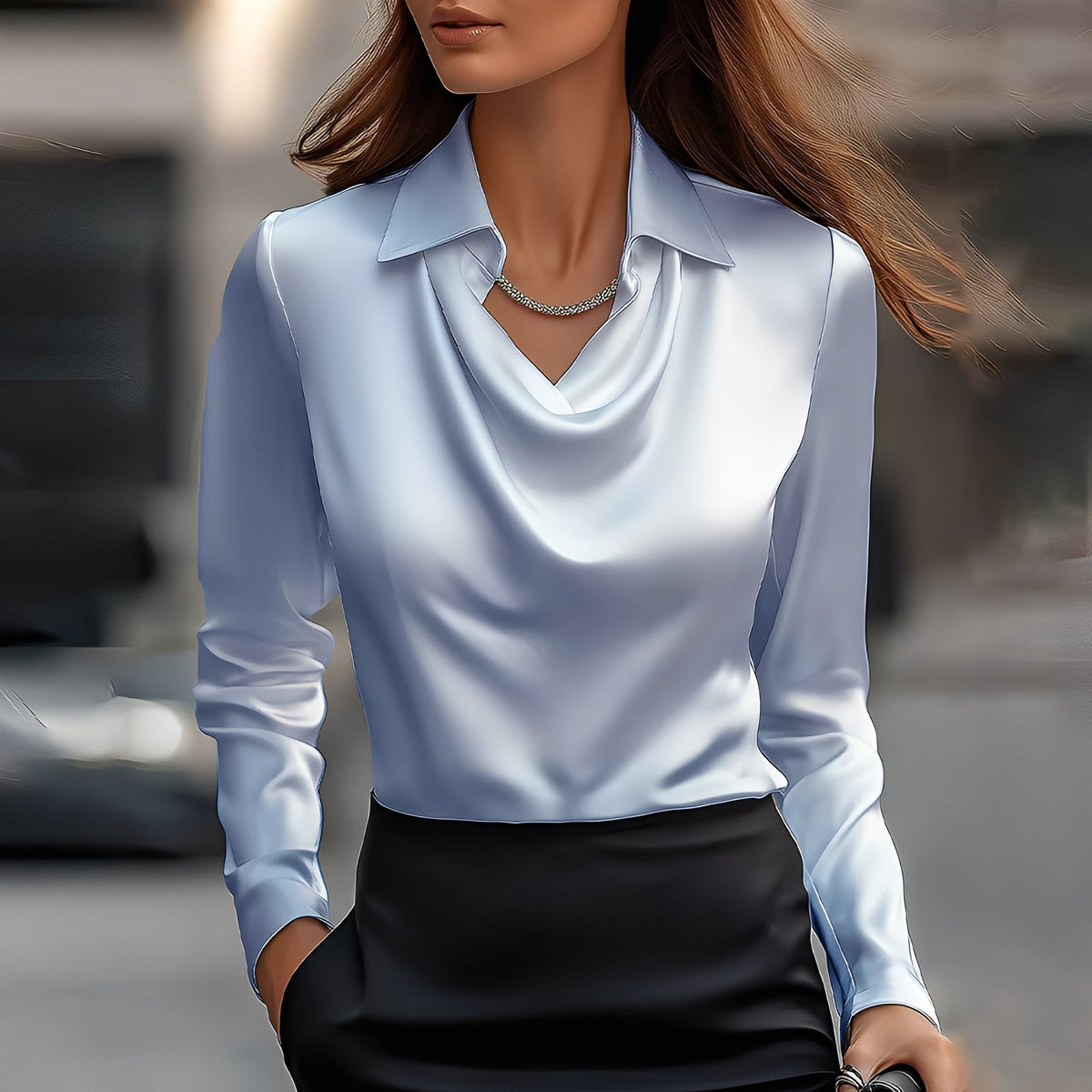 Laurentine - Sophisticated Blouse with Long Sleeves for Women