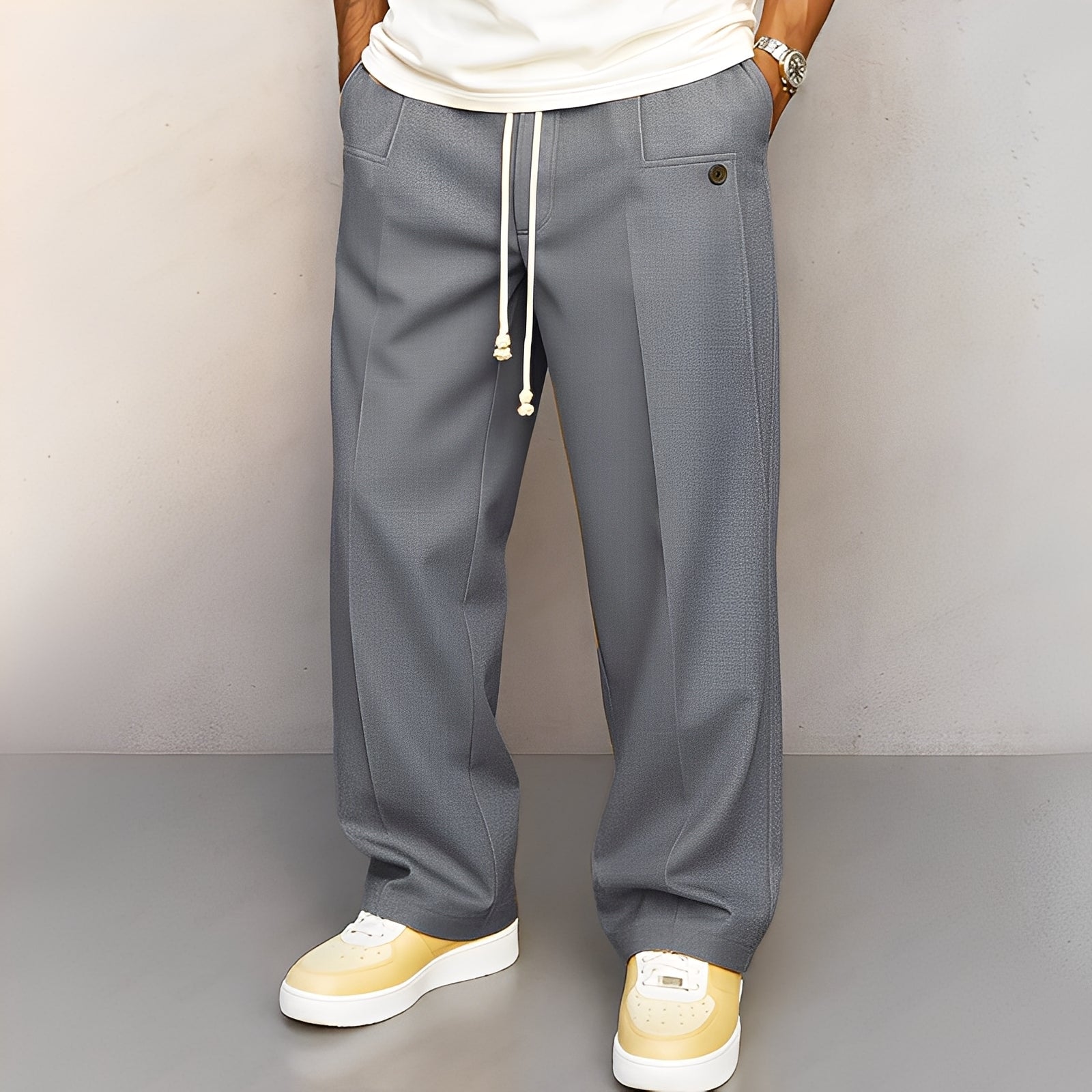Henri - Wide men's pants with drawstring
