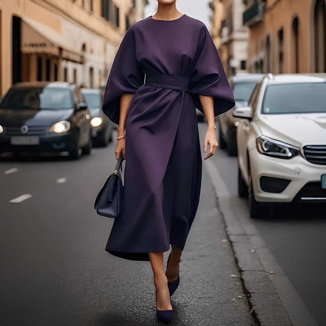 Lauriane - Elegant Dress with Lantern Sleeves for Women
