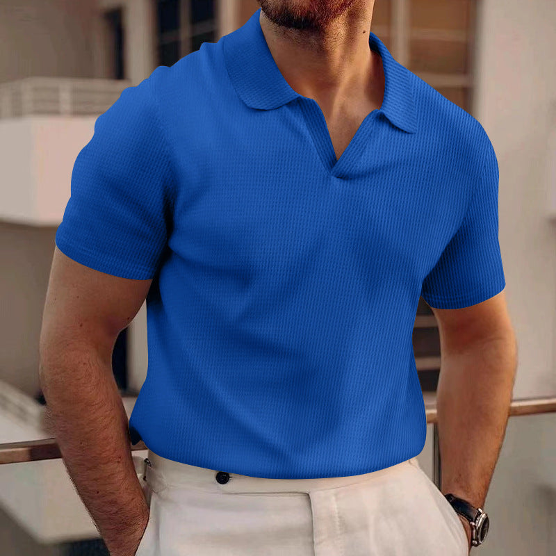Ollie - Casual waffle polo shirt for men