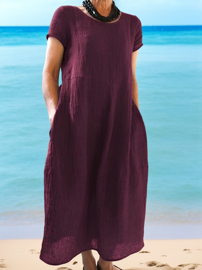 Allie - Casual, loose-fitting short-sleeve dress for women
