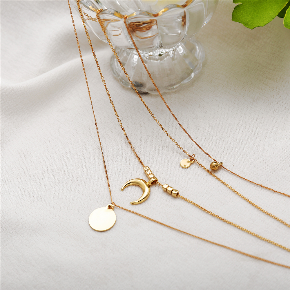 Layered Boho Moon Necklace