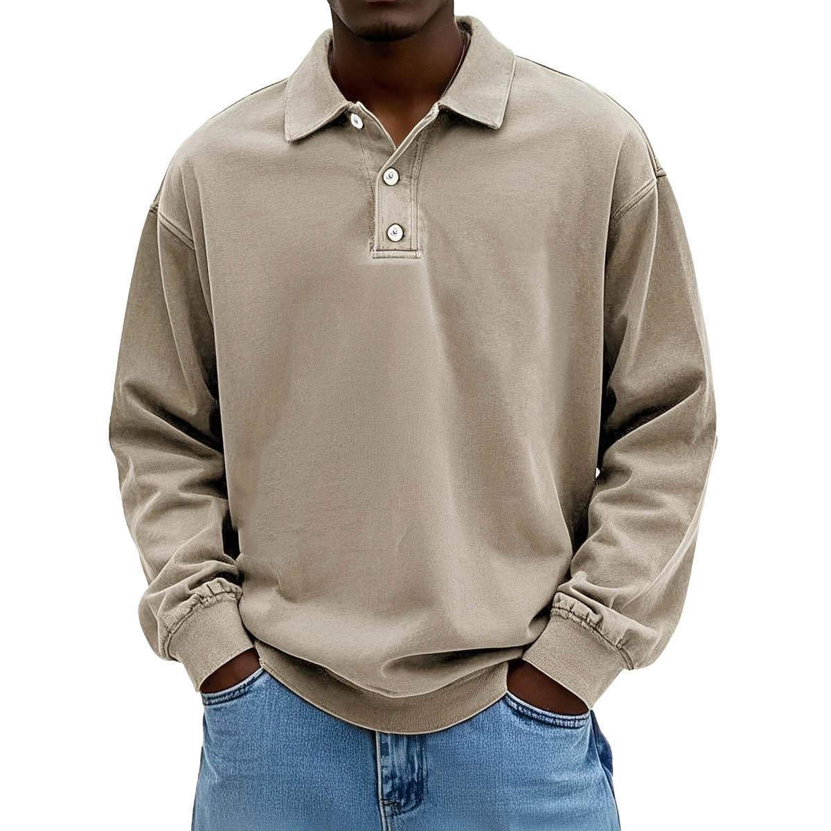 Caspian - Long-sleeved polo shirt for men