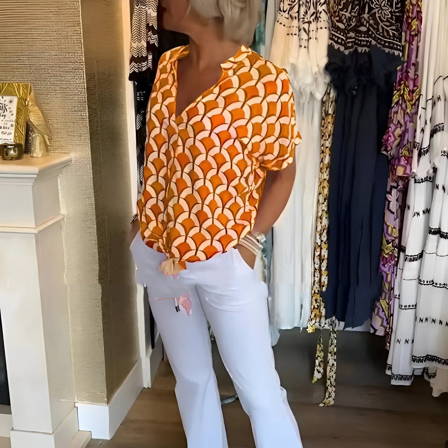 Leona - Stylish Top with Print for Women