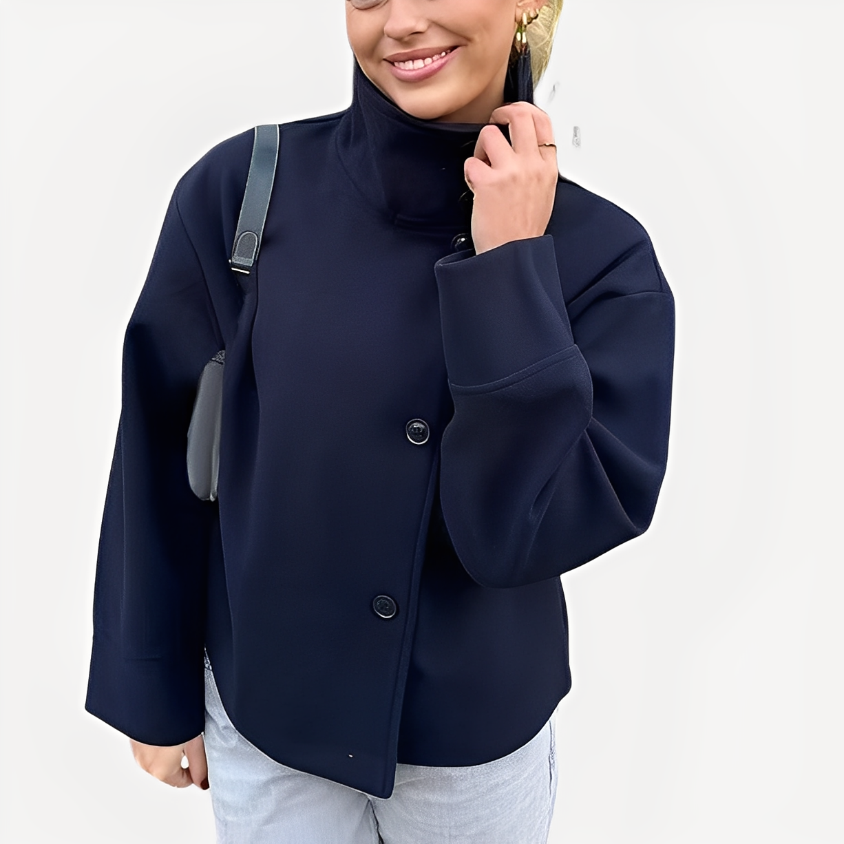 Carolyn - Elegant women's coat with single closure