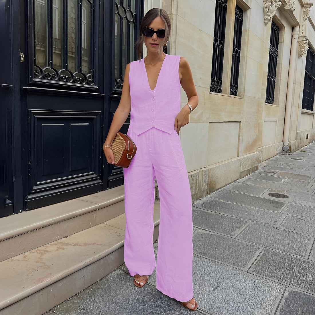 Relna - Relaxed Vest and Pants Set