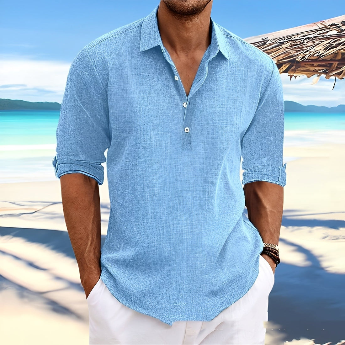 Ricky – Long-sleeve shirt for men – for cozy, warm days