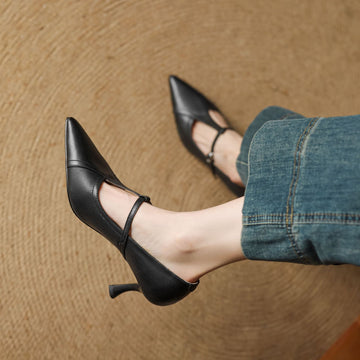 Ellis - Trendy Stiletto Heels with T-Buckle