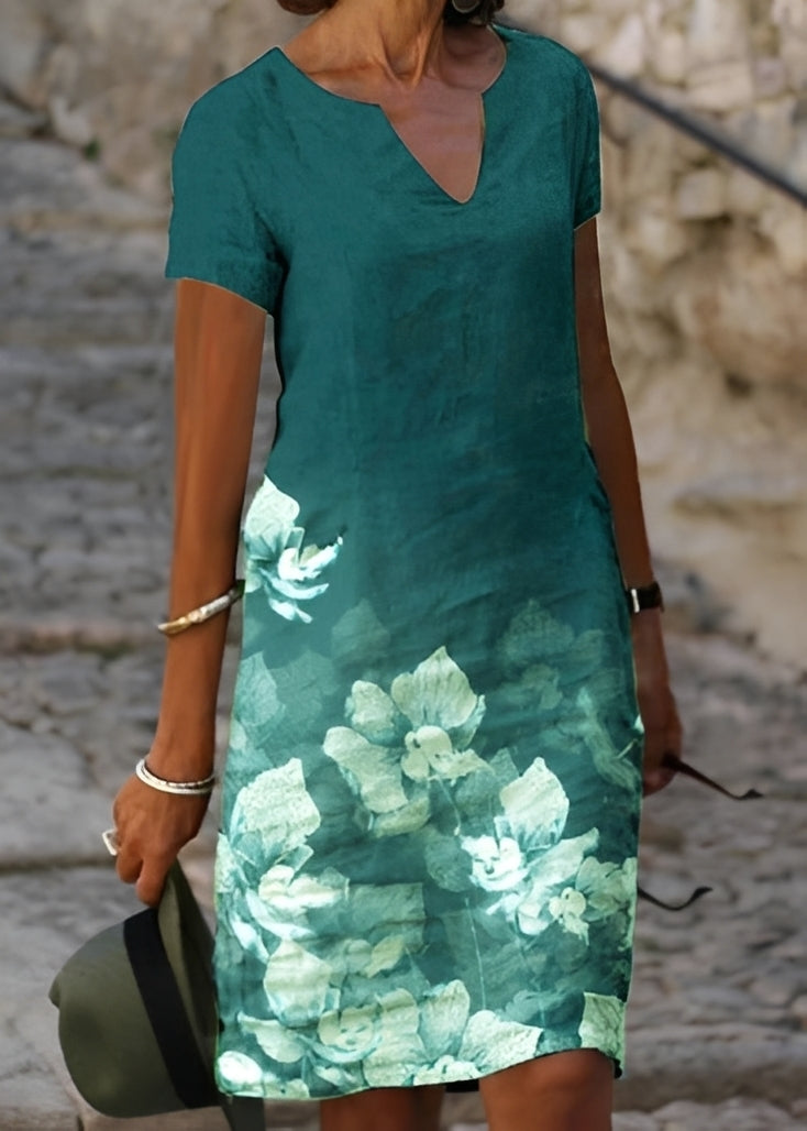 Kristina - Trendy women's short-sleeve floral dress