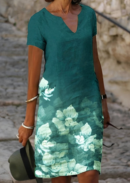 Kristina - Trendy women's short-sleeve floral dress