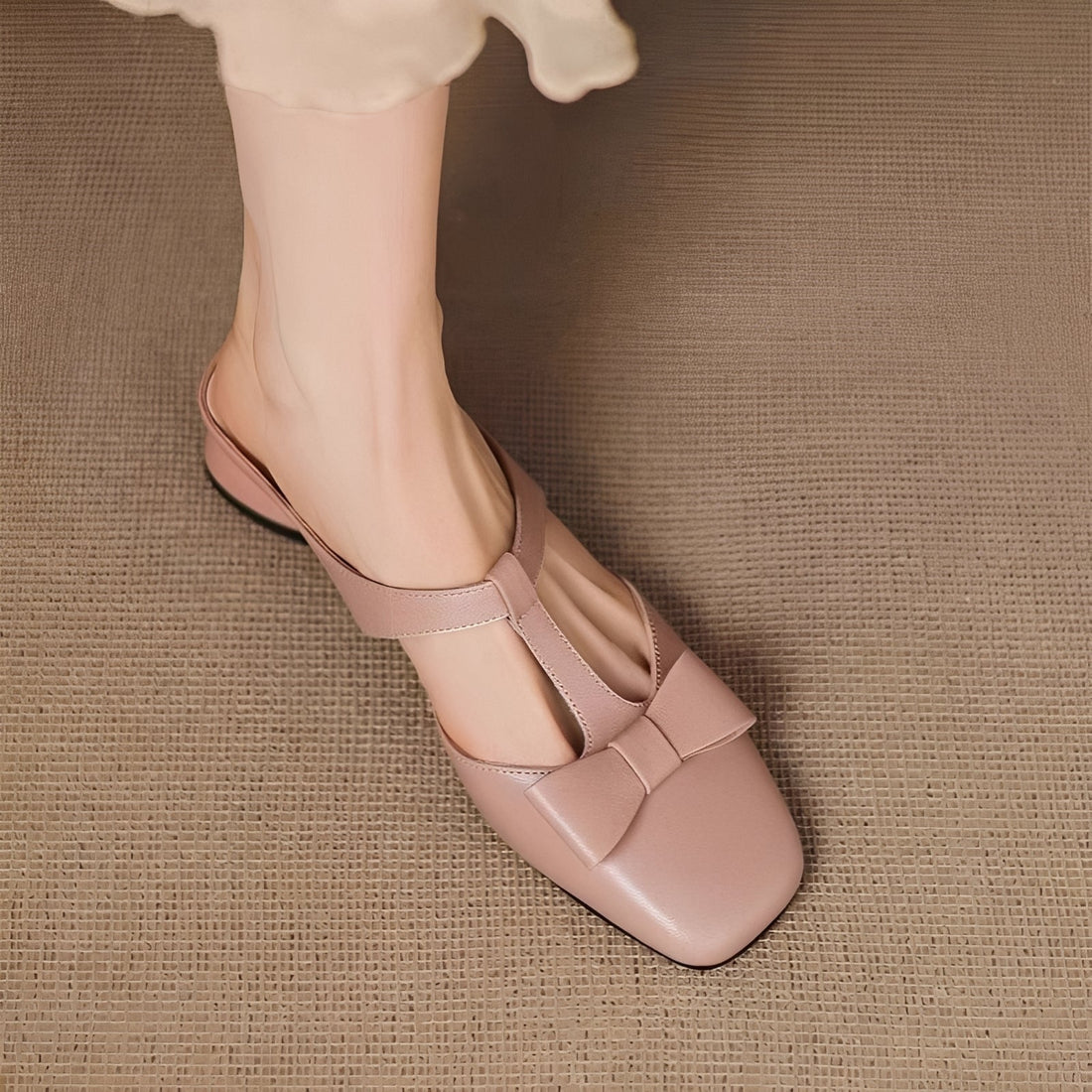 Jean - Stylish Bow Mules Sandals