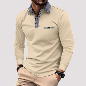 Aidan - Stylish long-sleeve polo shirt for men