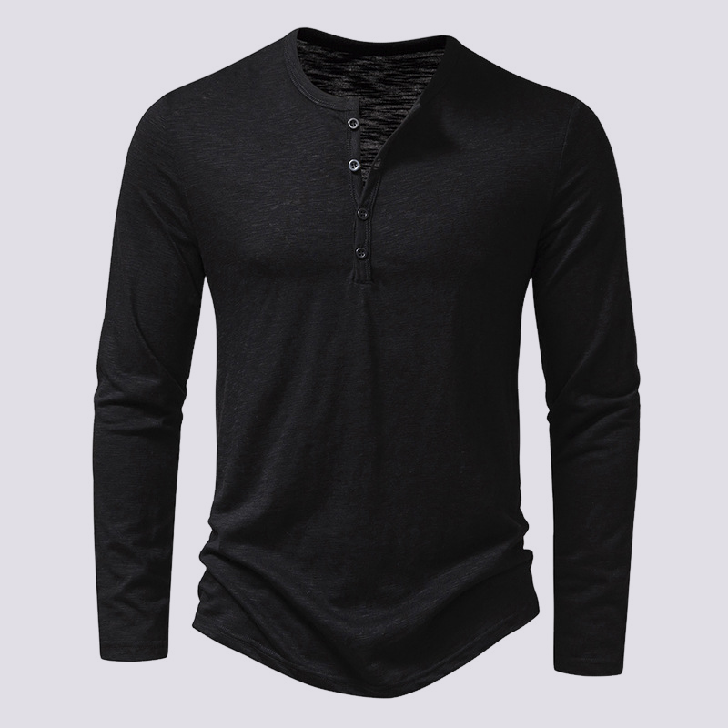 Tony - Casual long-sleeve shirt with button placket for men