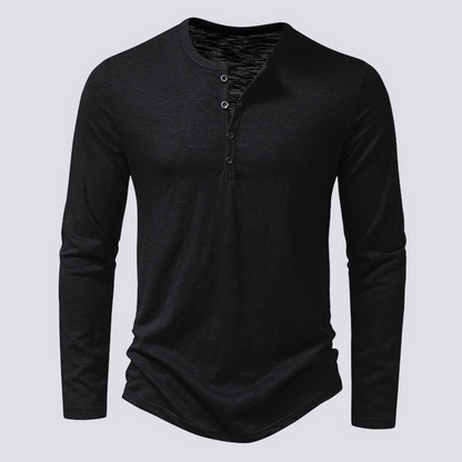 Tony - Casual long-sleeve shirt with button placket for men