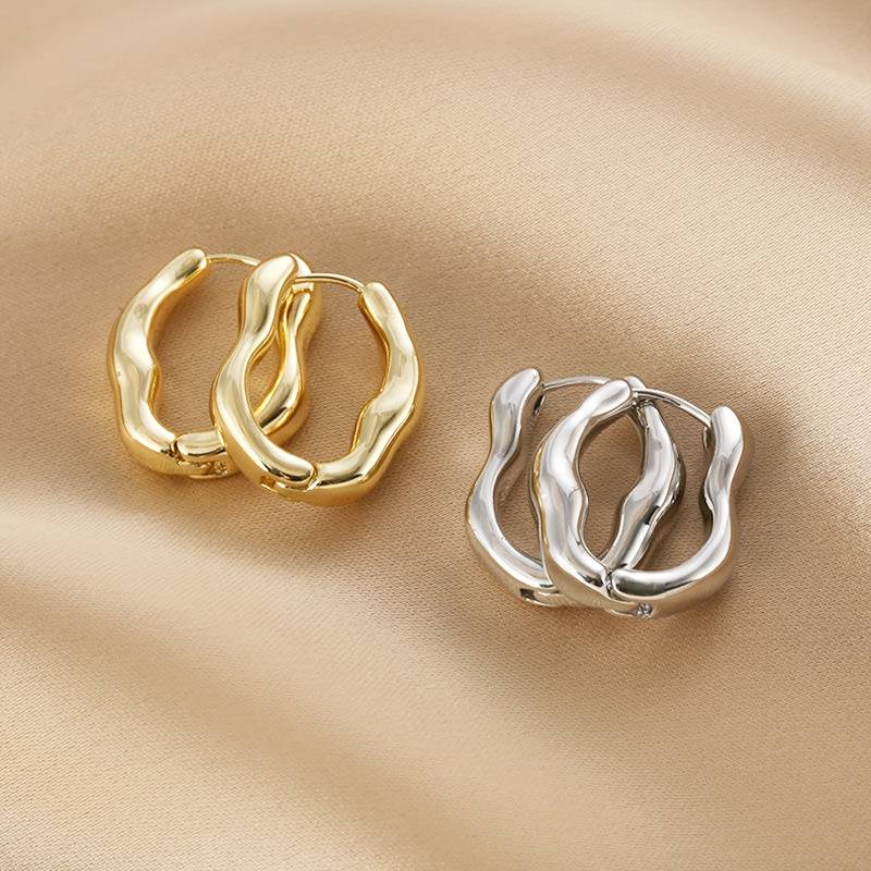 Irregular Hoop Earrings - Irregular Shaped Hoop Earrings