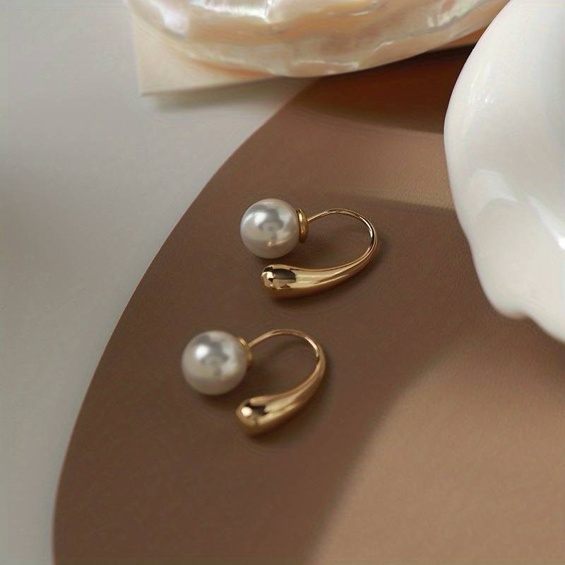 Water Drop Pearl Earring - Water Drop Earring with Pearl Clasp