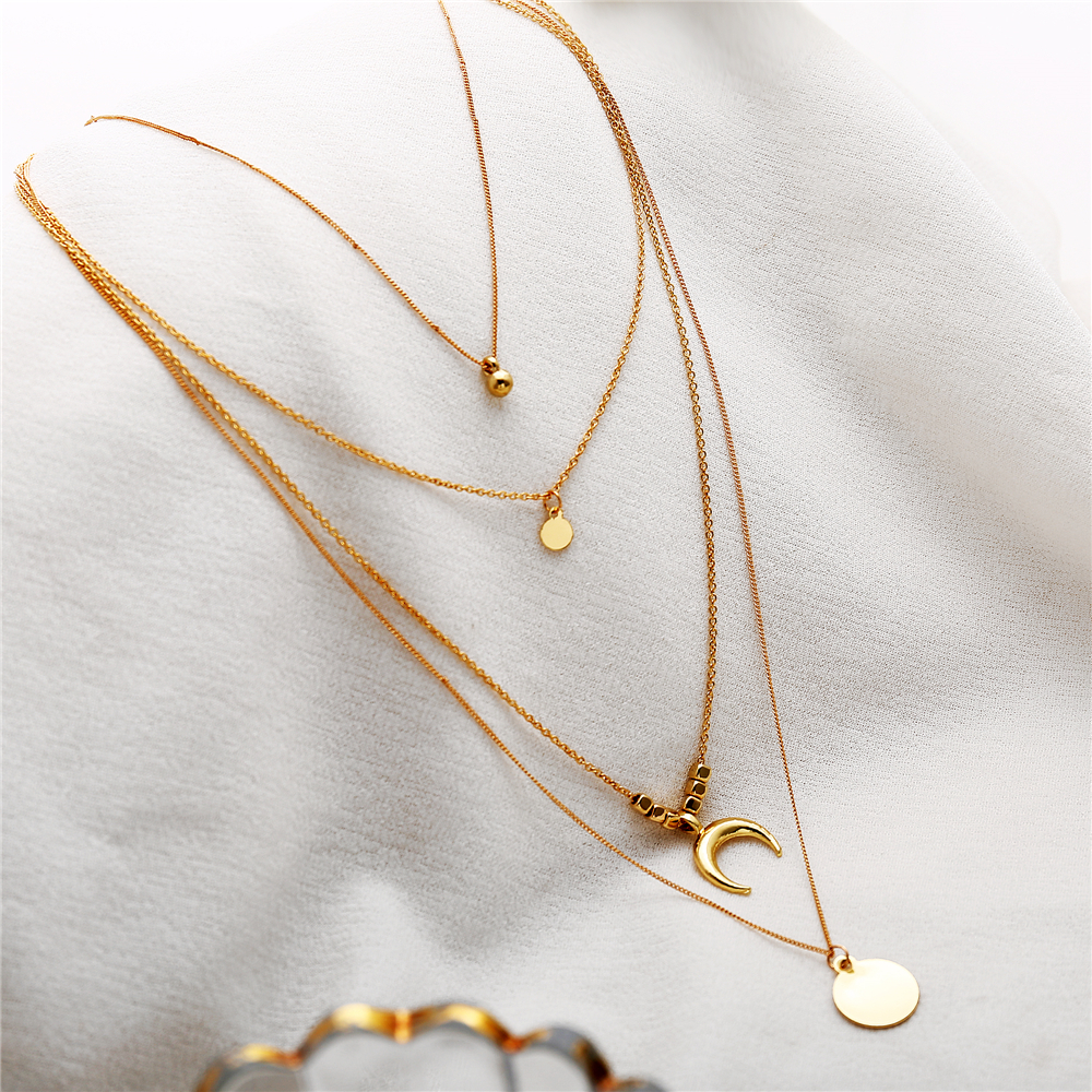 Layered Boho Moon Necklace