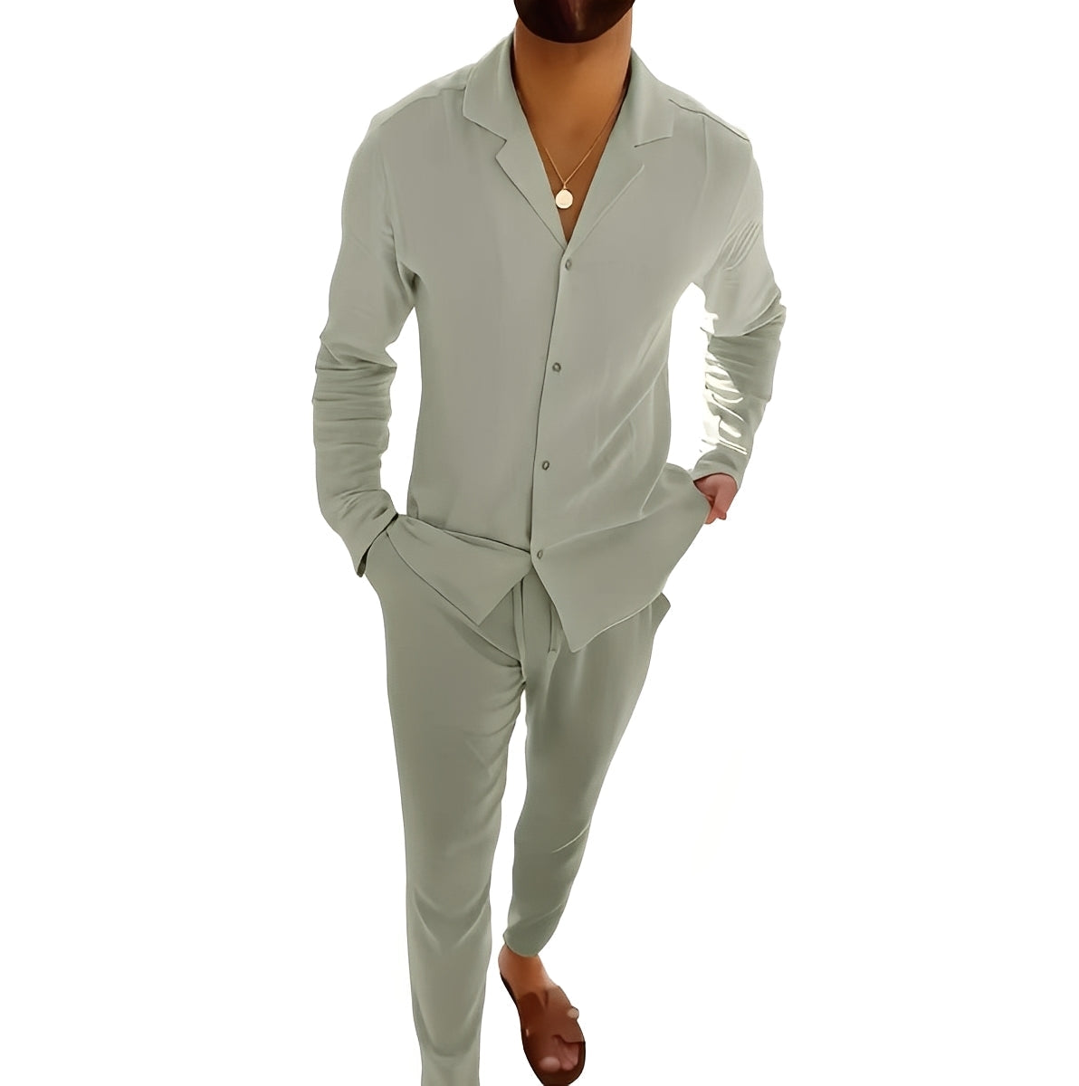 Hadrien - Set of Long-Sleeved Shirt and Pants for Men