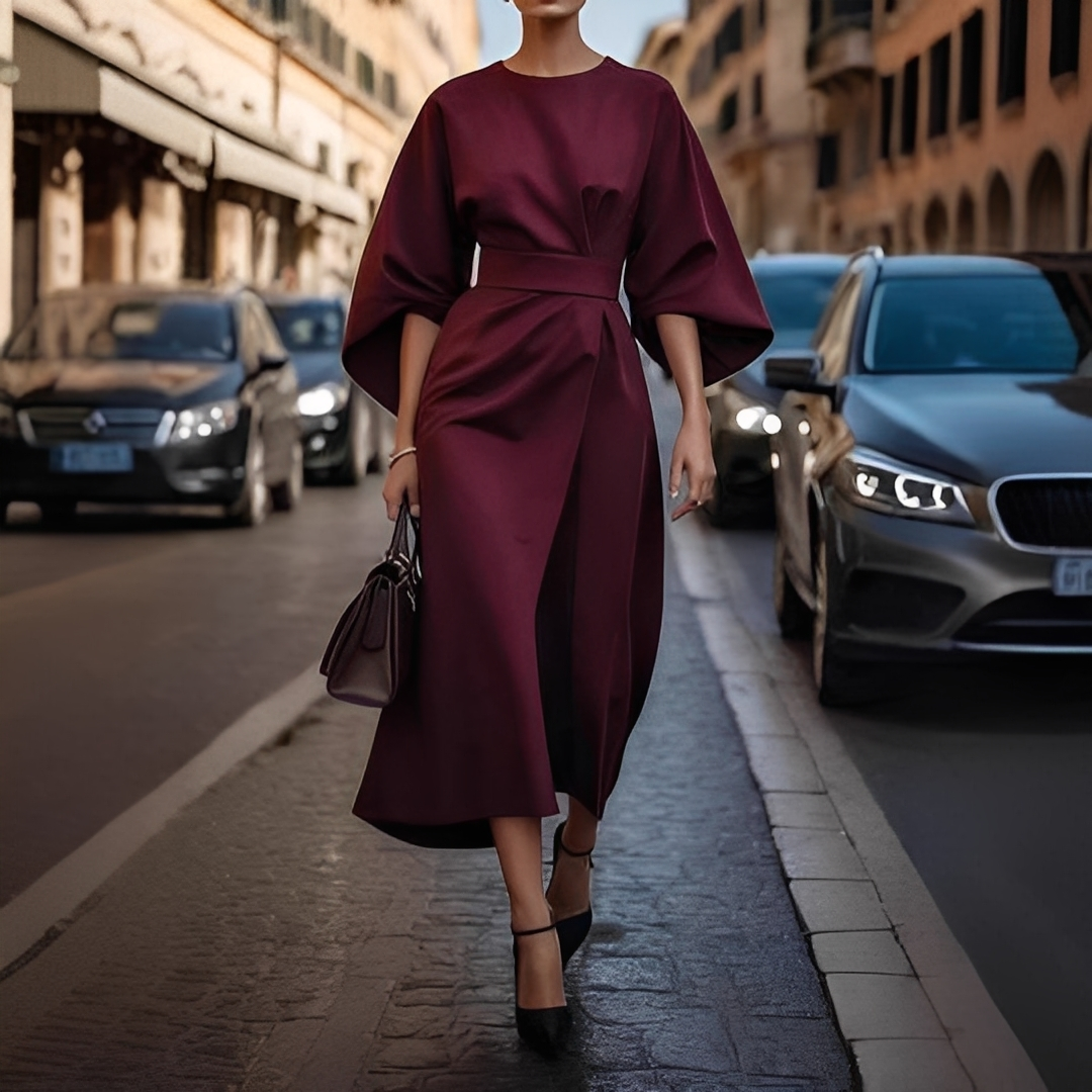 Lauriane - Elegant Dress with Lantern Sleeves for Women