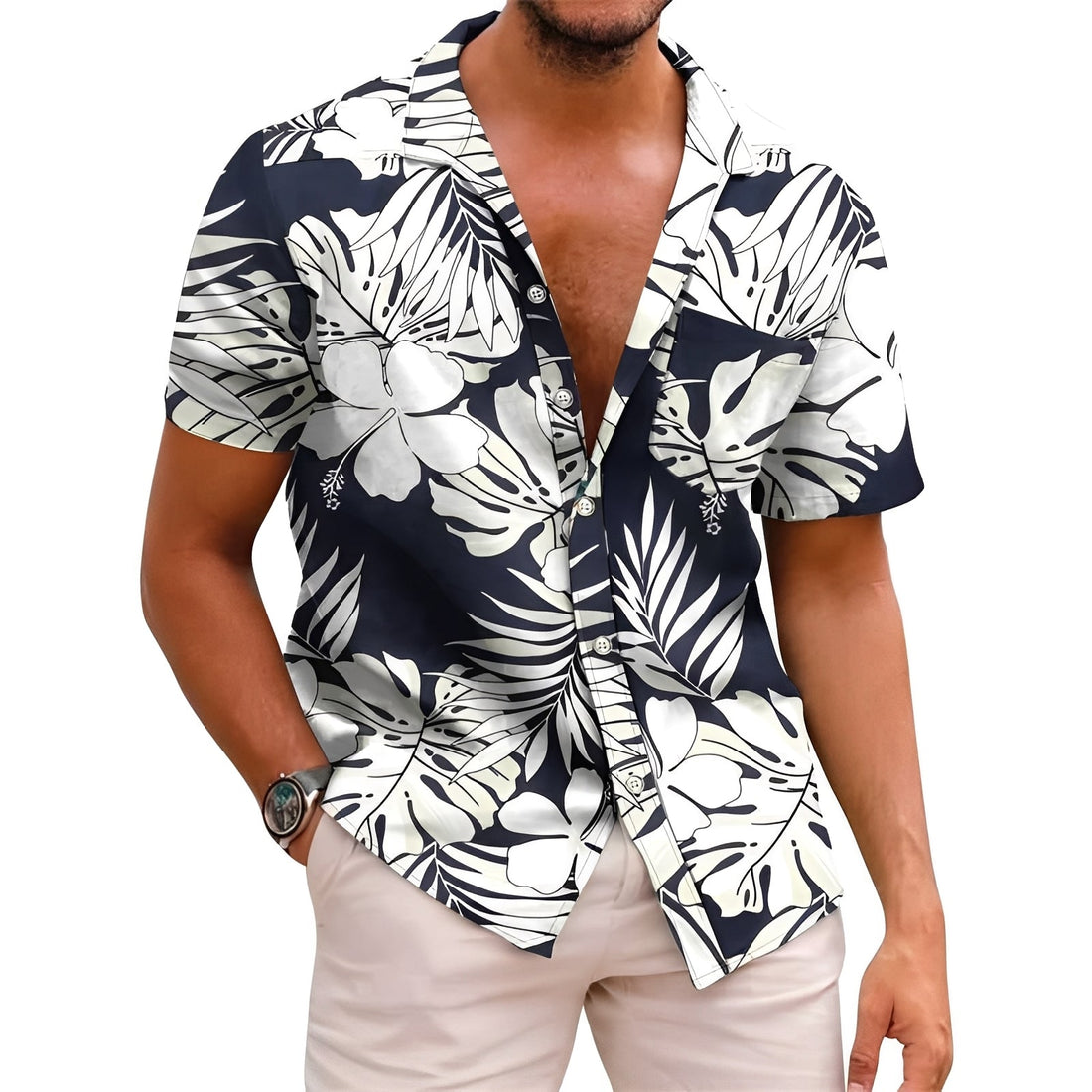 Harry - Stylish shirt with tropical print for men