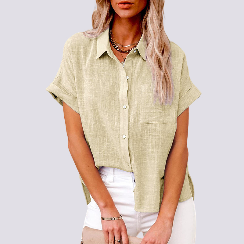 Nicole - Short Sleeve Blouse with Pocket
