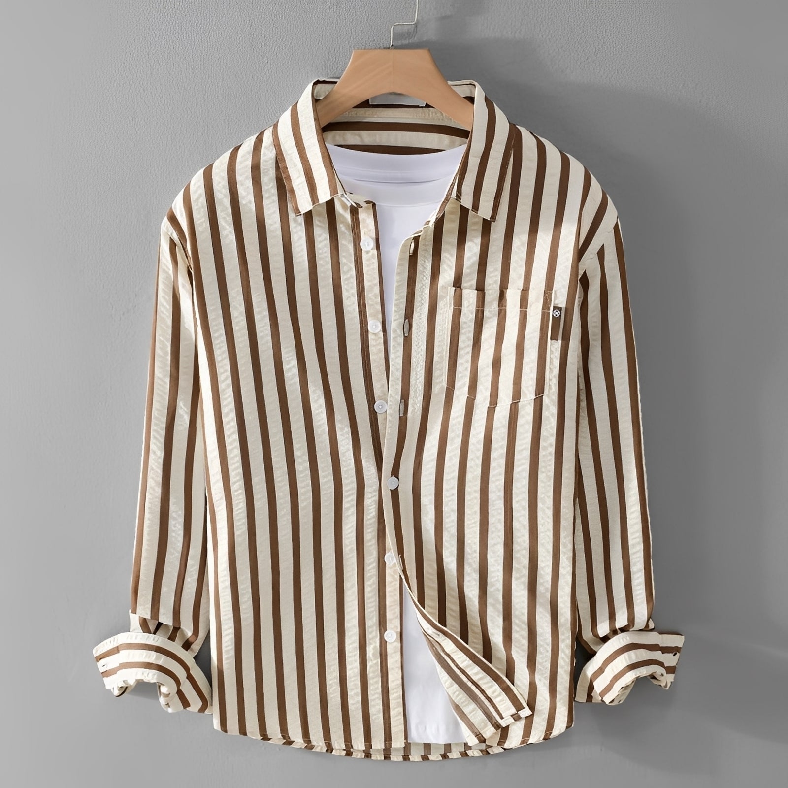 Marvin - Stylish Striped Long-sleeved Shirt