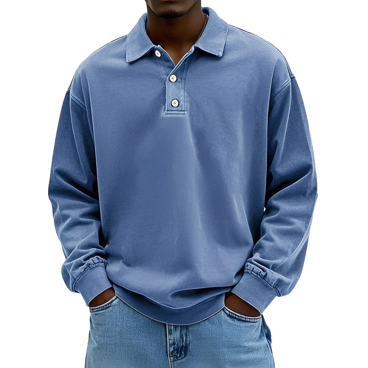 Caspian - Long-sleeved polo shirt for men
