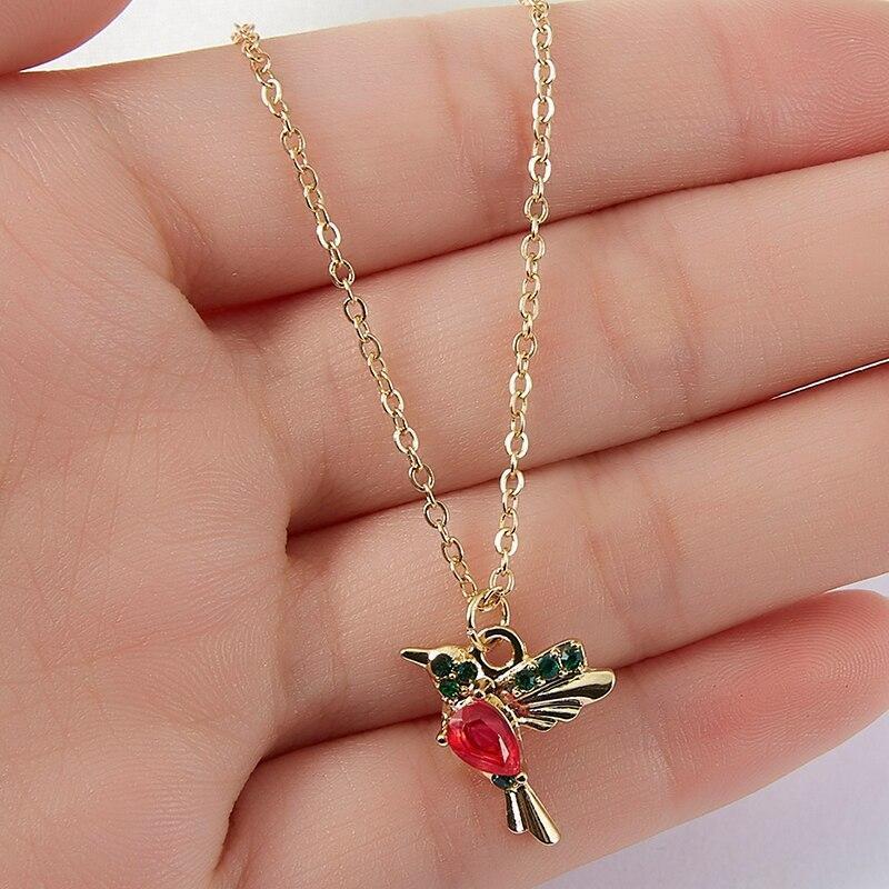 Jada – Hummingbird enamel and zirconia necklace