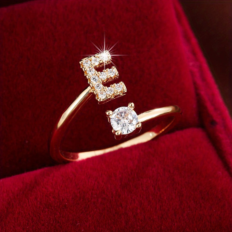 Nova – Modern open ring with initial