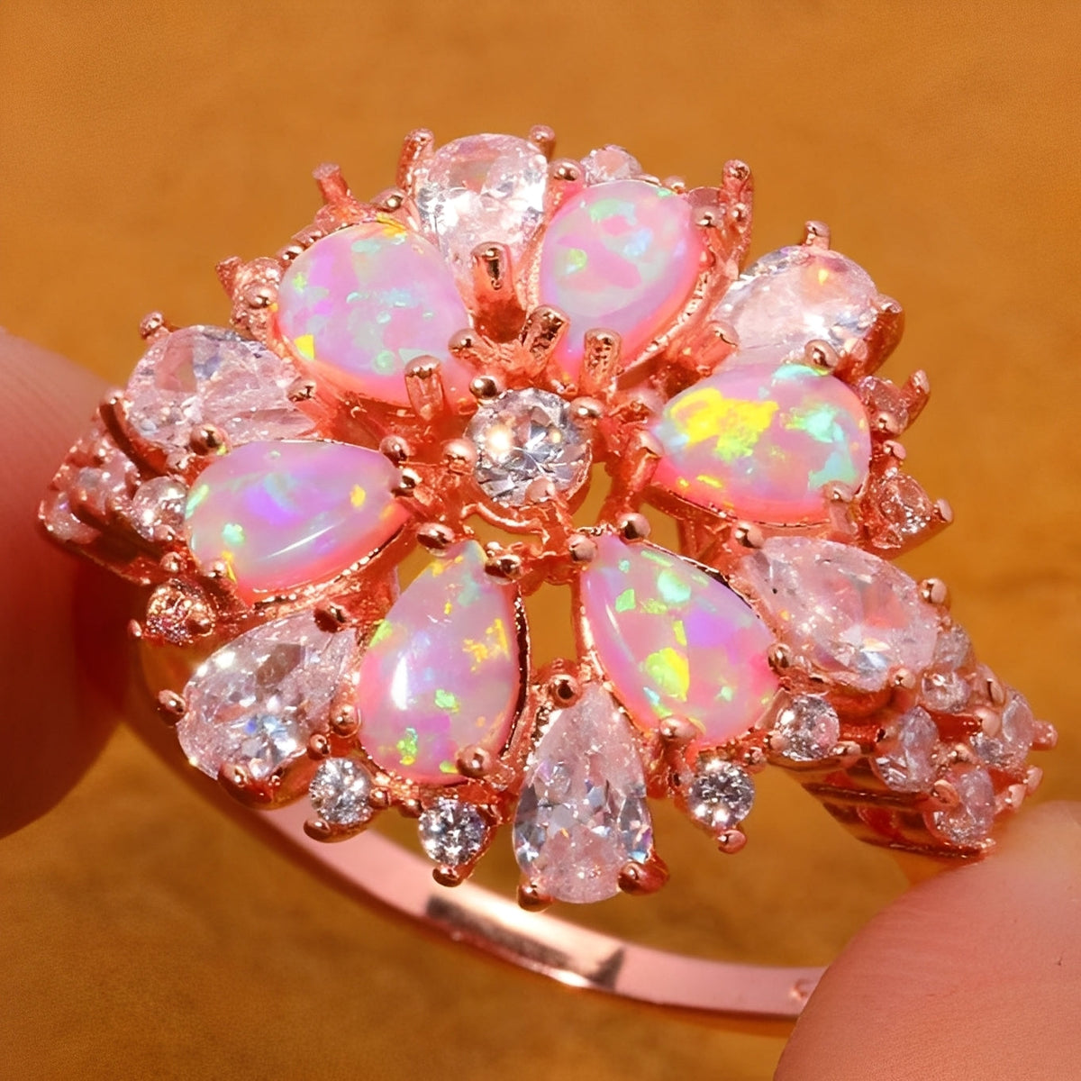Rian – Fine Ring Flower of Fire Opal