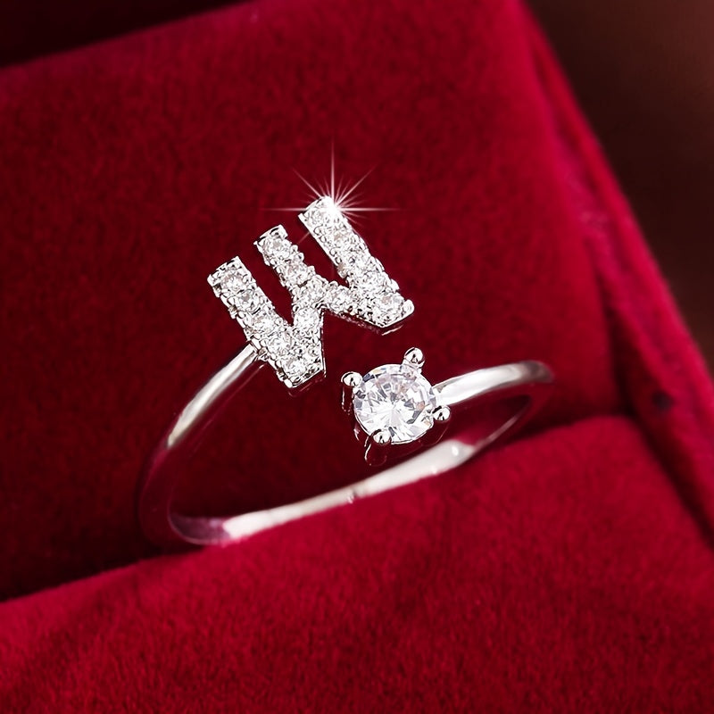 Nova – Modern open ring with initial