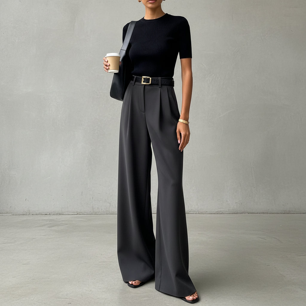 Marlene - Wide-leg pants without belt