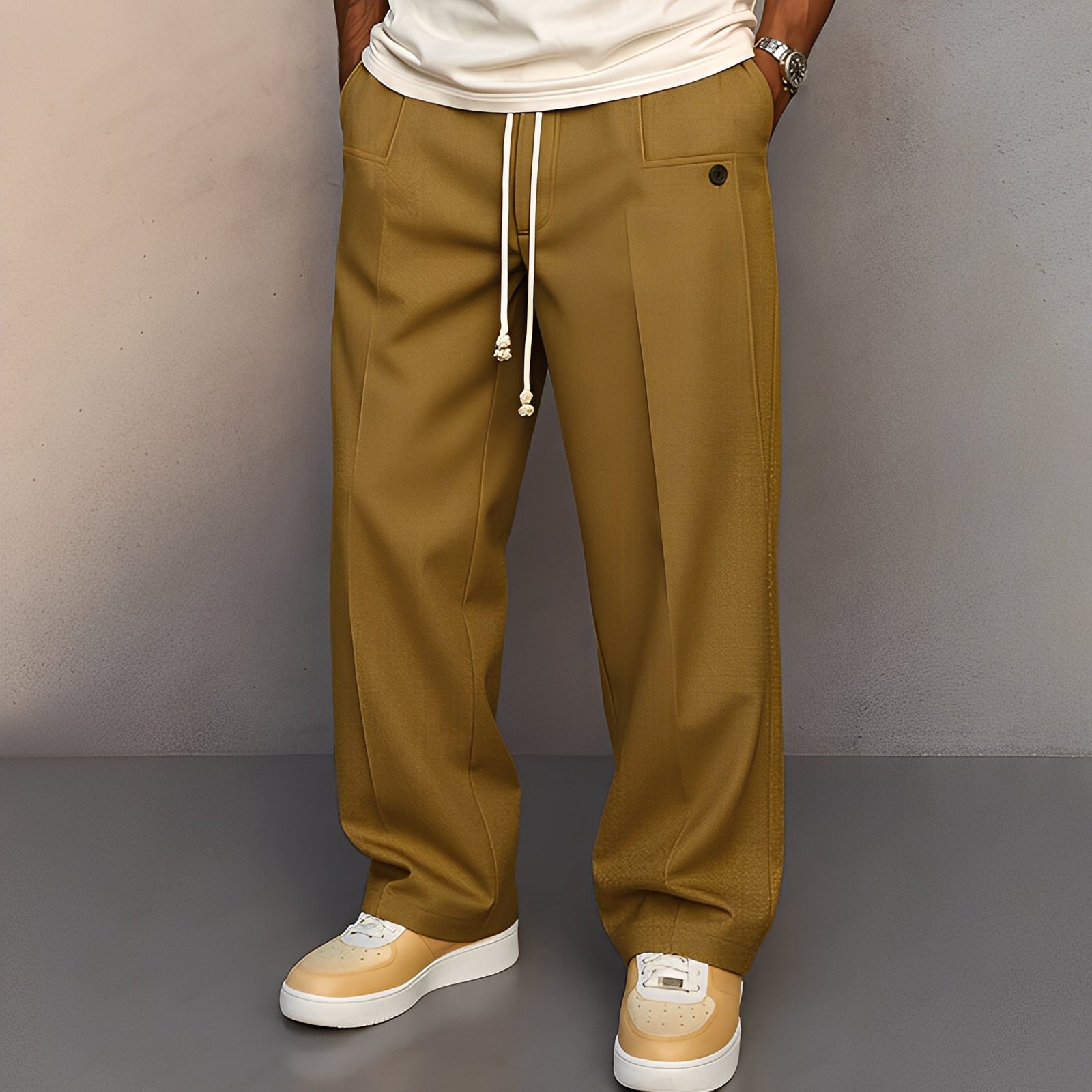 Henri - Wide men's pants with drawstring