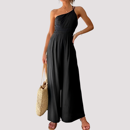 Carla - Stylish one-shoulder wide-leg jumpsuit for women