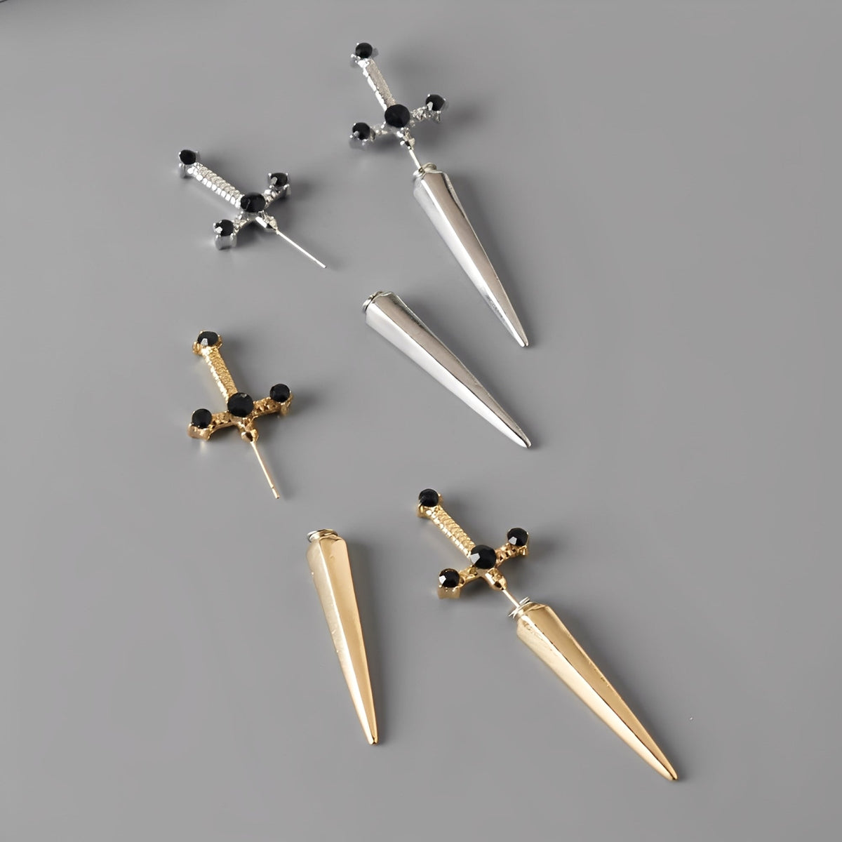 Lionore – Gothic Sword-Shaped Earrings