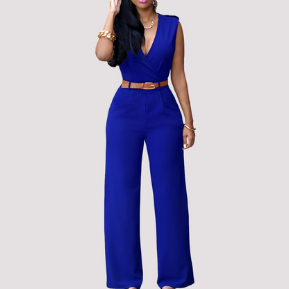 Esther - Elegant belted jumpsuit for women